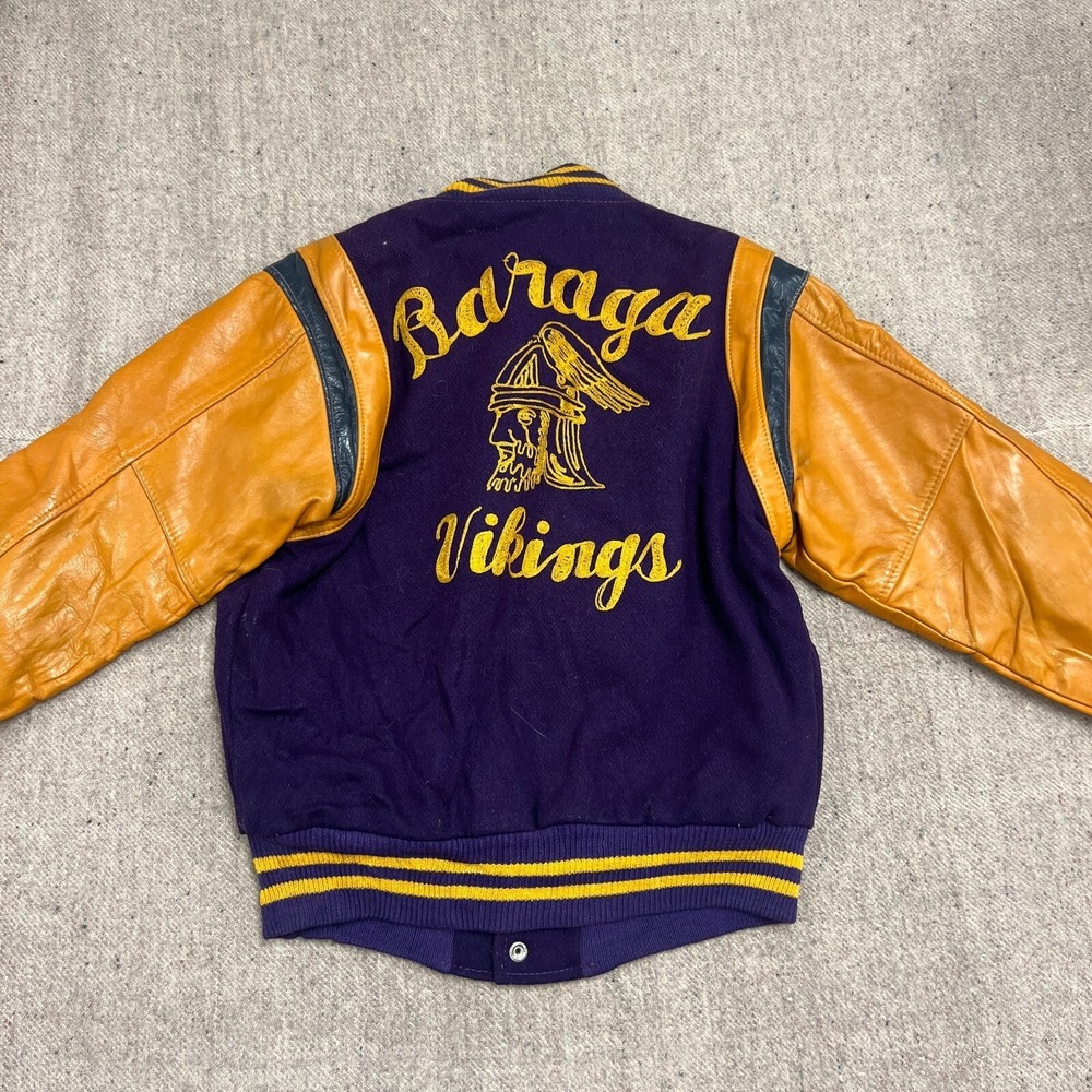 Vintage Ripon‎ Award Varsity Jacket Women's Medium Purple 1960s Chain Stitch